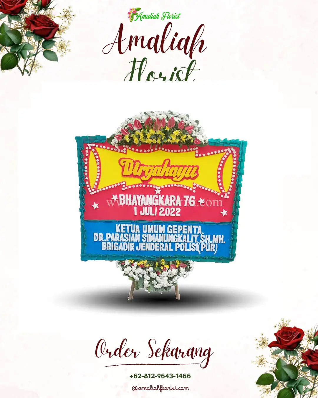 Papan Bunga HUT Ulang Tahun Mekar Baru